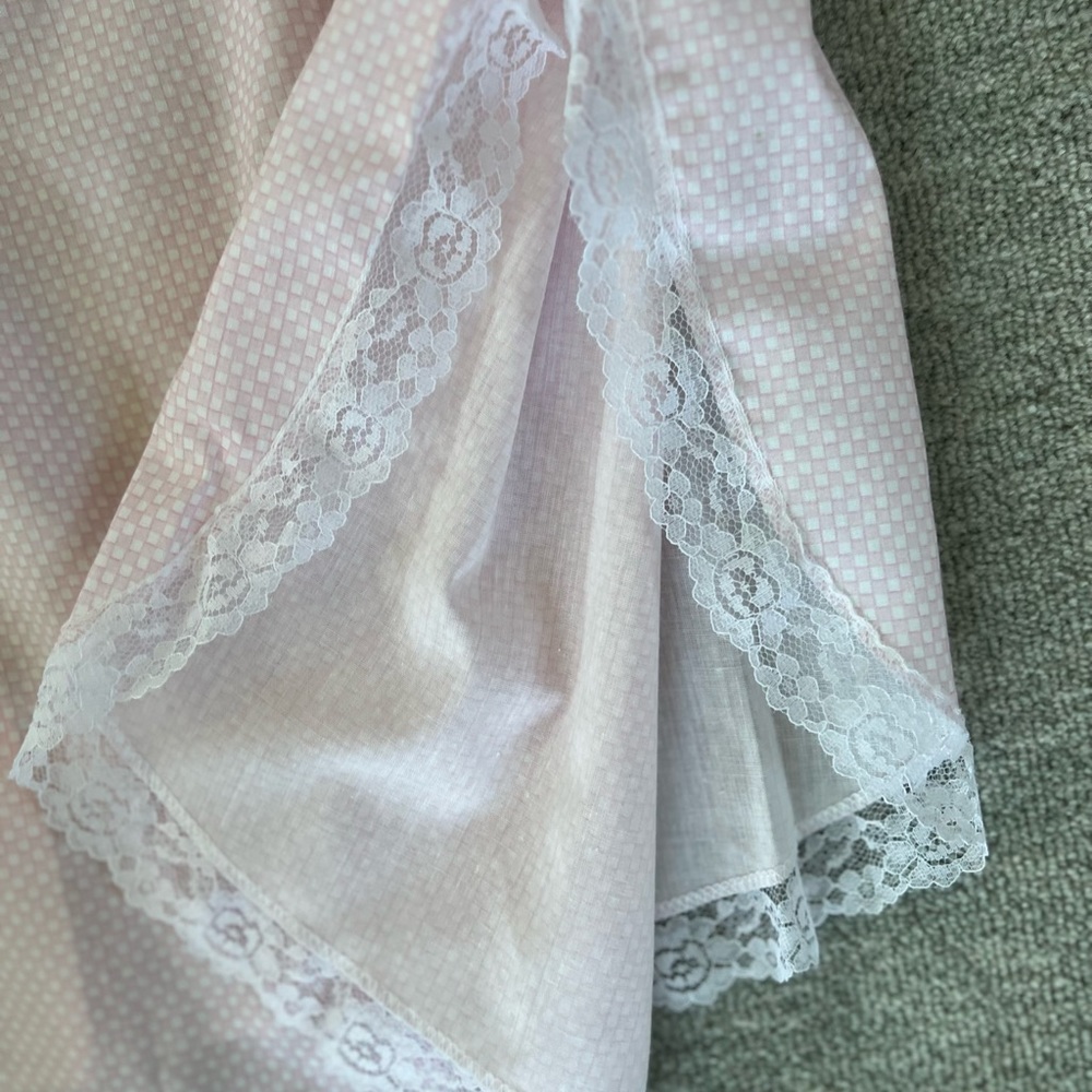 Vintage Brandywine Mini Checkerboard Pink/White Coquette Nightgown - Picture 10 of 10